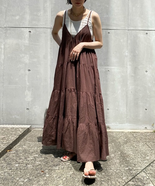 iki △〇mauri ティアード キャミワンピース AMBIDEX Store △〇mauri ティアード キャミワンピース (F クロ): iki