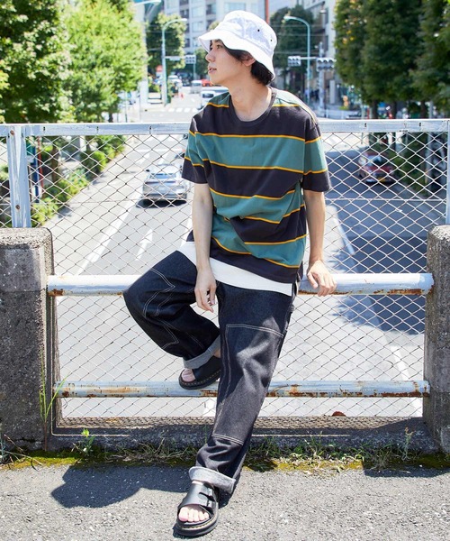 MONO-MART（モノマート）の「ワッフルレイヤードオーバーロングタンクトップ（タンクトップ・メンズ・ブラック/ベージュ/ネイビー/カーキ/アイボリー/ヘザーグレー/グリーン系その他/ブルー系その他/パープル系その他/チャコール・S/M/L）」の21枚目の写真