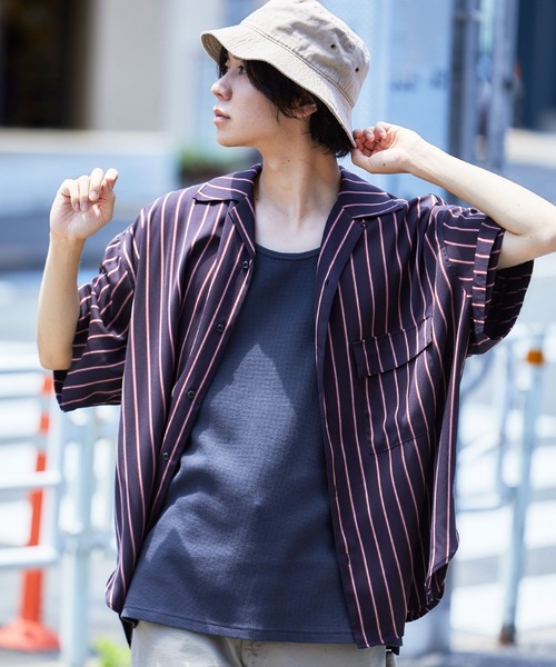 MONO-MART（モノマート）の「ワッフルレイヤードオーバーロングタンクトップ（タンクトップ・メンズ・ブラック/ベージュ/ネイビー/カーキ/アイボリー/ヘザーグレー/グリーン系その他/ブルー系その他/パープル系その他/チャコール・S/M/L）」の13枚目の写真