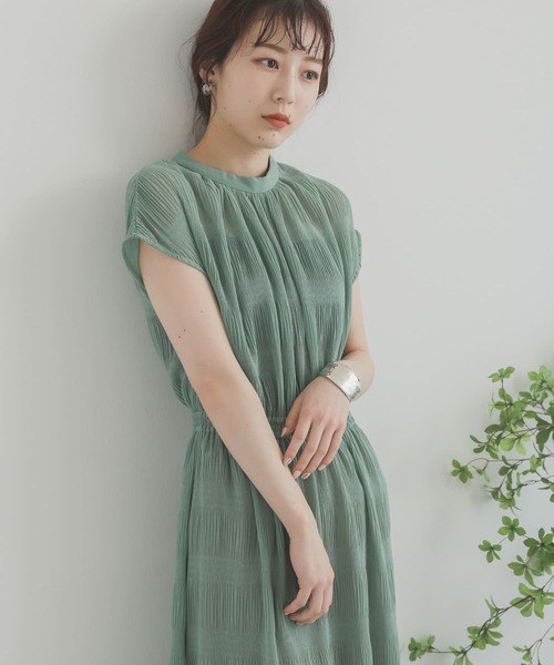 SENSE OF PLACE by URBAN RESEARCH（センスオブプレイスバイアーバンリサーチ）の「マジョリカプリーツウエストマークワンピース（ワンピース・レディース・ミント/ブラック/グレー・ONE）」の5枚目の写真