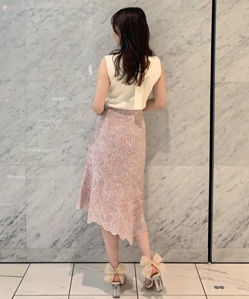 31 Sons de mode（トランテアン　ソン　ドゥ　モード）の「配色刺繍アシメスカート（スカート・レディース・イエロー/ピンク/オフホワイト・38/36）」の7枚目の写真