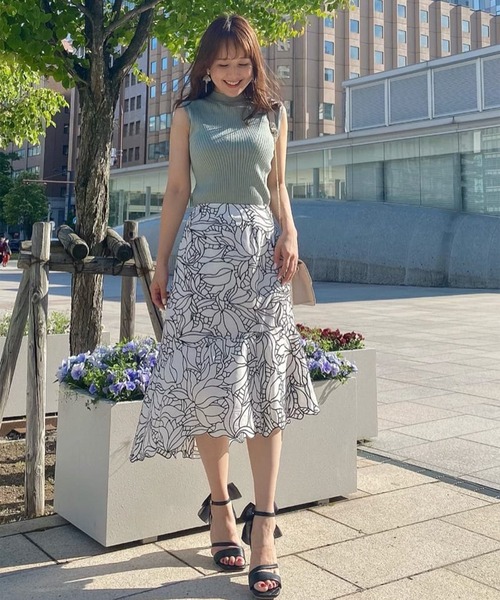 31 Sons de mode（トランテアン　ソン　ドゥ　モード）の「配色刺繍アシメスカート（スカート・レディース・イエロー/ピンク/オフホワイト・38/36）」の13枚目の写真