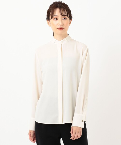 大きいサイズ　美品　ピーエスポールスミス　ソフトジョーゼットブラウス　ベージュ Paul Smith（ポールスミス）の「【洗える】ライトソフトジョーゼット