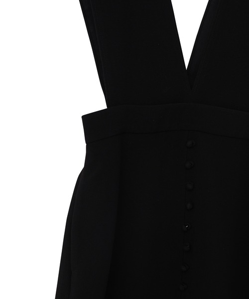 ADAM ET ROPE'（アダムエロペ）の「【WEB限定】2WAYフロントボタンジャンパースカート（ジャンパースカート・レディース・ブラック/ダークグリーン系・38/36）」の8枚目の写真