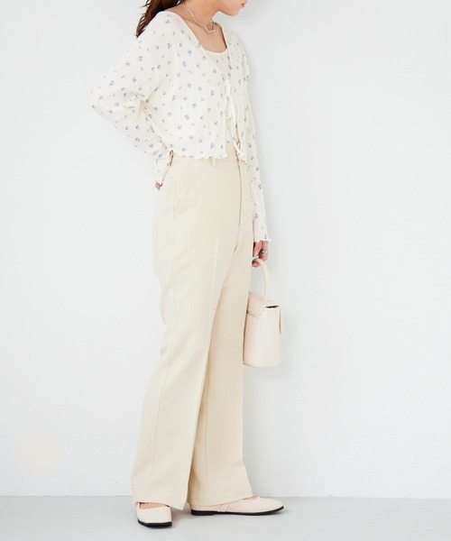 Heather（ヘザー）の「ハナガラテレコカーデキャミセット　215256（カーディガン/ボレロ・レディース・ホワイト/イエロー/ブルー/アイボリー・FREE）」の5枚目の写真