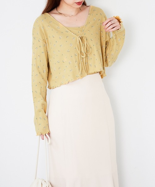 Heather（ヘザー）の「ハナガラテレコカーデキャミセット　215256（カーディガン/ボレロ・レディース・ホワイト/イエロー/ブルー/アイボリー・FREE）」の20枚目の写真