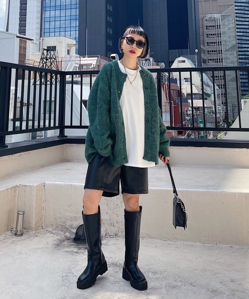 PAGEBOY（ページボーイ）の「シャギークルーカーディガン（ニット/セーター・レディース・ブラウン/グレイッシュベージュ/グリーン系その他/ブルー系その他/パープル系その他/アクア・FREE）」の12枚目の写真