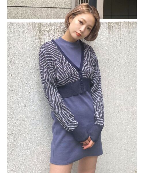 EMODA（エモダ）の「コンパクトジャガードカーデ（カーディガン/ボレロ・レディース・その他1/ブラック/その他・FREE）」の3枚目の写真