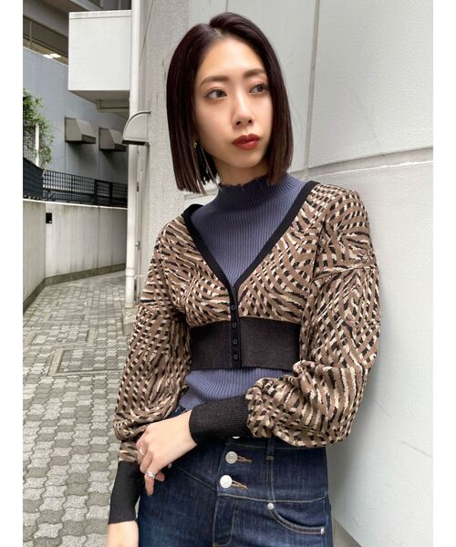 EMODA（エモダ）の「コンパクトジャガードカーデ（カーディガン/ボレロ・レディース・その他1/ブラック/その他・FREE）」の17枚目の写真