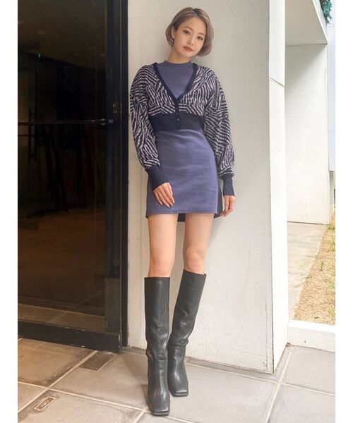 EMODA（エモダ）の「コンパクトジャガードカーデ（カーディガン/ボレロ・レディース・その他1/ブラック/その他・FREE）」の22枚目の写真