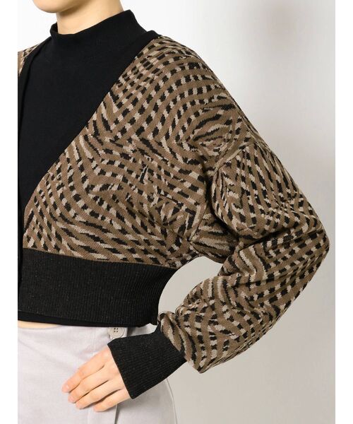 EMODA（エモダ）の「コンパクトジャガードカーデ（カーディガン/ボレロ・レディース・その他1/ブラック/その他・FREE）」の10枚目の写真