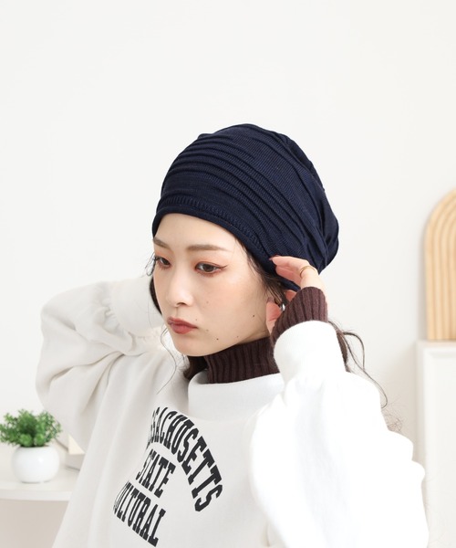Sense of Grace（センスオブグレース）の「タック入り ビーニー（ニットキャップ/ビーニー・メンズ・ベージュ/ブラック/アッシュ/ダークネイビー/チャコールグレー・FREE）」の5枚目の写真