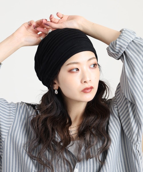 Sense of Grace（センスオブグレース）の「タック入り ビーニー（ニットキャップ/ビーニー・メンズ・ベージュ/ブラック/アッシュ/ダークネイビー/チャコールグレー・FREE）」の2枚目の写真