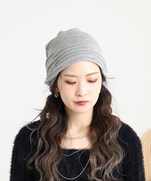 Sense of Grace（センスオブグレース）の「タック入り ビーニー（ニットキャップ/ビーニー・メンズ・ベージュ/ブラック/アッシュ/ダークネイビー/チャコールグレー・FREE）」の22枚目の写真