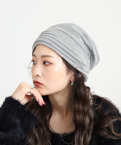 Sense of Grace（センスオブグレース）の「タック入り ビーニー（ニットキャップ/ビーニー・メンズ・ベージュ/ブラック/アッシュ/ダークネイビー/チャコールグレー・FREE）」の17枚目の写真