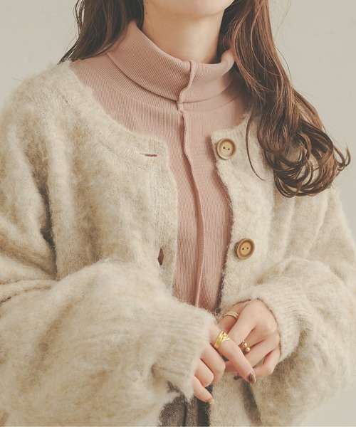 Ambre Neige（アンブルネージュ）の「テレコビッグロンＴ／【WEB/EC限定商品】（Tシャツ/カットソー・レディース・アイボリー/ダークブラウン/ブラック/ライトベージュ/ライトブラウン/スモークピンク・FREE）」の6枚目の写真