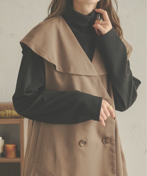 Ambre Neige（アンブルネージュ）の「テレコビッグロンＴ／【WEB/EC限定商品】（Tシャツ/カットソー・レディース・アイボリー/ダークブラウン/ブラック/ライトベージュ/ライトブラウン/スモークピンク・FREE）」の3枚目の写真