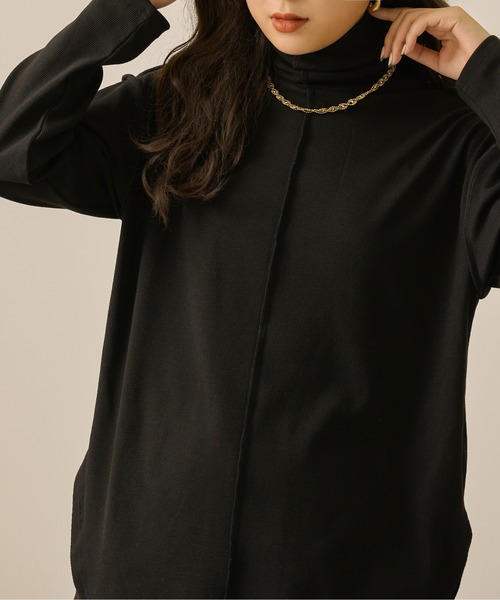 Ambre Neige（アンブルネージュ）の「テレコビッグロンＴ／【WEB/EC限定商品】（Tシャツ/カットソー・レディース・アイボリー/ダークブラウン/ブラック/ライトベージュ/ライトブラウン/スモークピンク・FREE）」の21枚目の写真