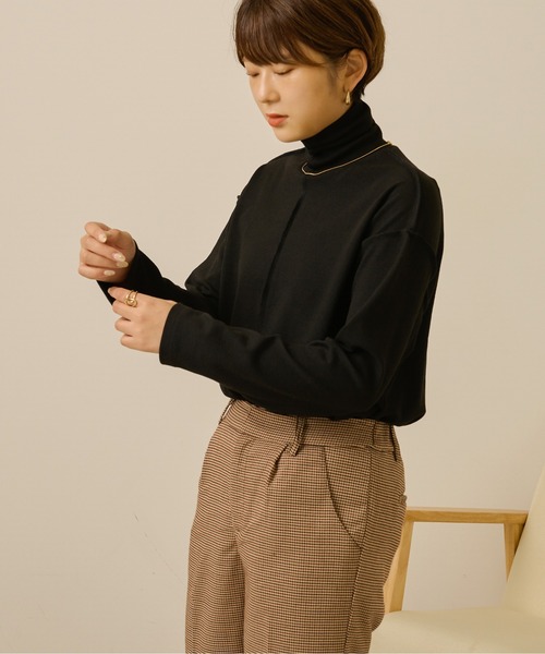 Ambre Neige（アンブルネージュ）の「テレコビッグロンＴ／【WEB/EC限定商品】（Tシャツ/カットソー・レディース・アイボリー/ダークブラウン/ブラック/ライトベージュ/ライトブラウン/スモークピンク・FREE）」の18枚目の写真