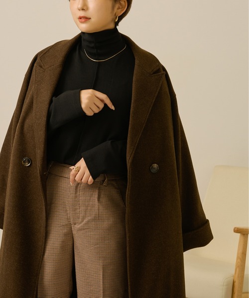 Ambre Neige（アンブルネージュ）の「テレコビッグロンＴ／【WEB/EC限定商品】（Tシャツ/カットソー・レディース・アイボリー/ダークブラウン/ブラック/ライトベージュ/ライトブラウン/スモークピンク・FREE）」の19枚目の写真