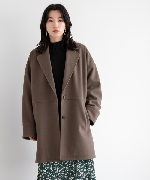 LOWRYS FARM(ローリーズファーム)の「ウールライクボックスジャケット 952581(テーラードジャケット・レディース・ブラウン/ブルー/グリーン/アイボリー・FREE)」の3枚目の写真