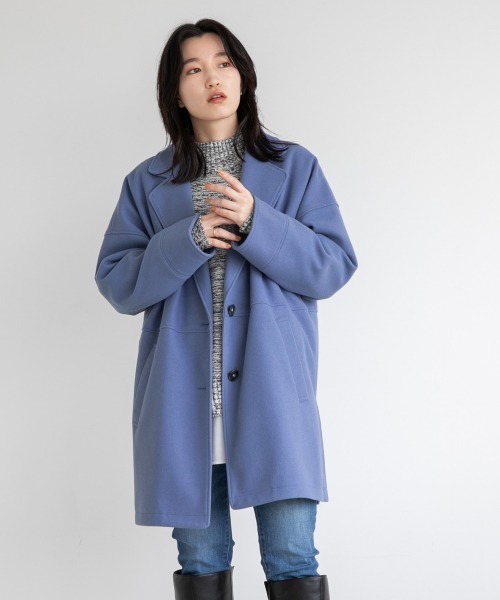 LOWRYS FARM(ローリーズファーム)の「ウールライクボックスジャケット 952581(テーラードジャケット・レディース・ブラウン/ブルー/グリーン/アイボリー・FREE)」の1枚目の写真