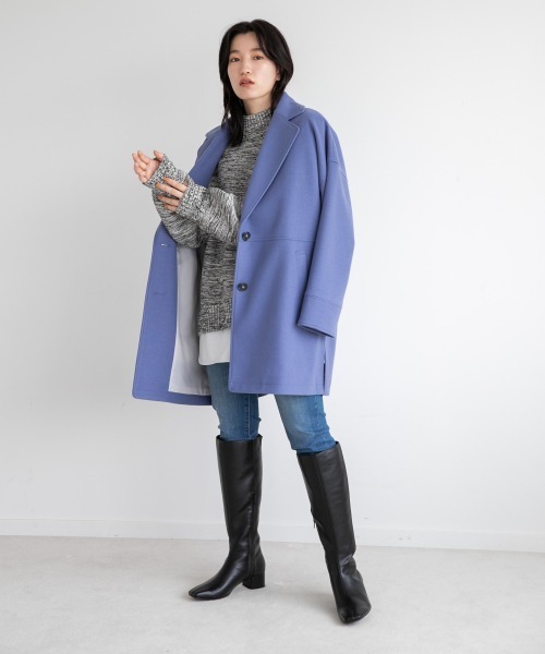 LOWRYS FARM(ローリーズファーム)の「ウールライクボックスジャケット 952581(テーラードジャケット・レディース・ブラウン/ブルー/グリーン/アイボリー・FREE)」の6枚目の写真