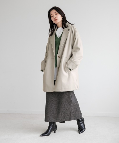 LOWRYS FARM(ローリーズファーム)の「ウールライクボックスジャケット 952581(テーラードジャケット・レディース・ブラウン/ブルー/グリーン/アイボリー・FREE)」の5枚目の写真