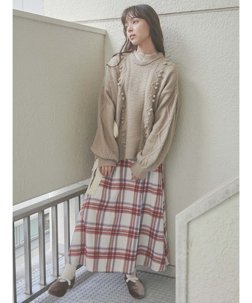 merry jenny（メリージェニー）の「スリットリボンケーブルニット（ニット/セーター・レディース・ブラック/ベージュ/アイボリー・FREE）」の20枚目の写真