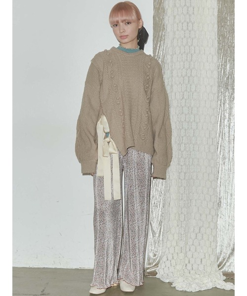 merry jenny（メリージェニー）の「スリットリボンケーブルニット（ニット/セーター・レディース・ブラック/ベージュ/アイボリー・FREE）」の17枚目の写真
