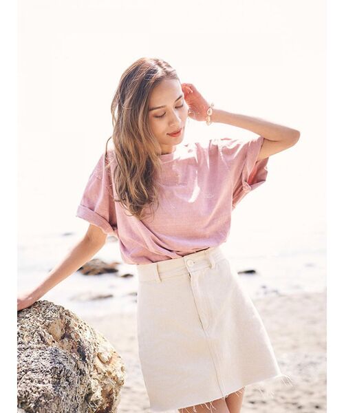 To the sea(トゥーザシー)の「ウォッシュツイルハイウエストミニスカート(スカート・レディース・クリーム・SMALL/MEDIUM)」の2枚目の写真