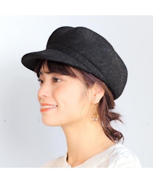 14+(イチヨンプラス)の「ポコポコフエルトキャスケット(キャスケット・レディース・ブラック/キャメル/チャコールグレー・FREE)」の3枚目の写真