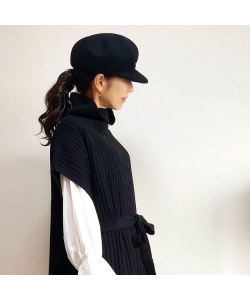 14+(イチヨンプラス)の「ポコポコフエルトキャスケット(キャスケット・レディース・ブラック/キャメル/チャコールグレー・FREE)」の7枚目の写真