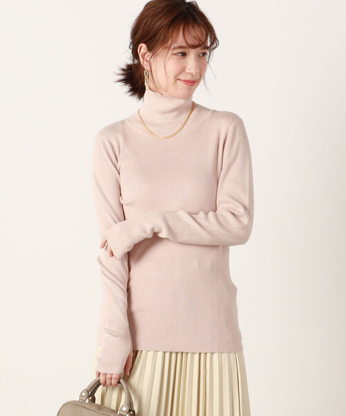 Rie Miller（リエミラー）の「リブタートルネックニット（ニット/セーター・レディース・ブラック/ベビーピンク/アイボリー/グレー・38）」の12枚目の写真