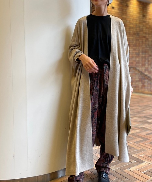 BEARDSLEY(ビアズリー)の「ヒラヒラロングカーデ(カーディガン/ボレロ・レディース・カーキ/ネイビー/サンドベージュ・0/1)」の13枚目の写真