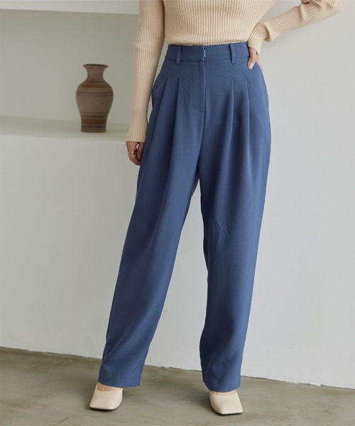 titivate(ティティベイト)の「タックセミワイドスラックスパンツ(その他パンツ・レディース・バーガンディー/ブラウン/モカ/アイボリー/ブルー系その他・M/S/L)」の4枚目の写真