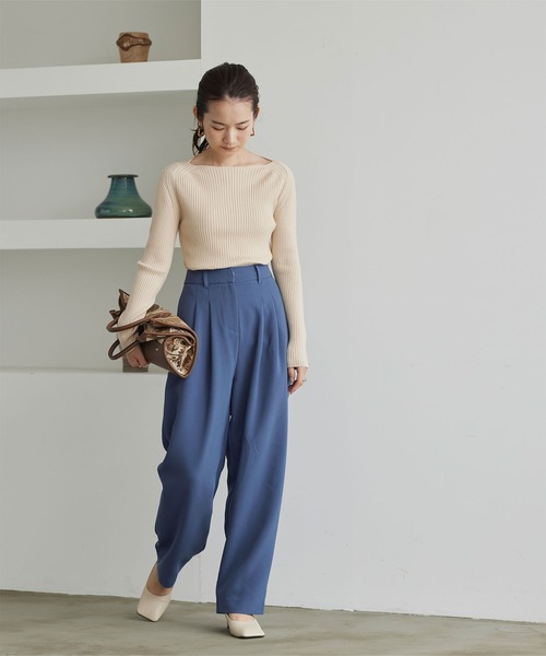 titivate(ティティベイト)の「タックセミワイドスラックスパンツ(その他パンツ・レディース・バーガンディー/ブラウン/モカ/アイボリー/ブルー系その他・M/S/L)」の13枚目の写真