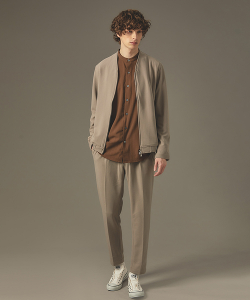 ABAHOUSE（アバハウス）の「【セットアップ対応】ツイルジャージ イージーパンツスラックス（スラックス・メンズ・ダークベージュ/グレイッシュベージュ/グリーン系その他・46/44/48）」の8枚目の写真