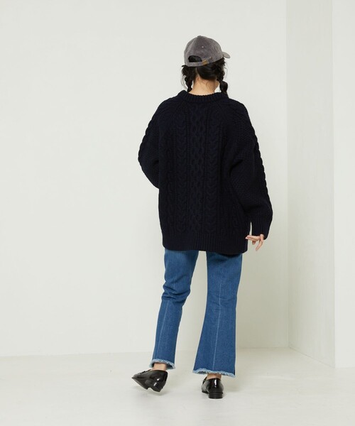 FREAK'S STORE（フリークスストア）の「フィッシャーマンカーディガン（カーディガン/ボレロ・レディース・ネイビー/レッド/オフホワイト/グリーン・ﾌﾘ-）」の7枚目の写真