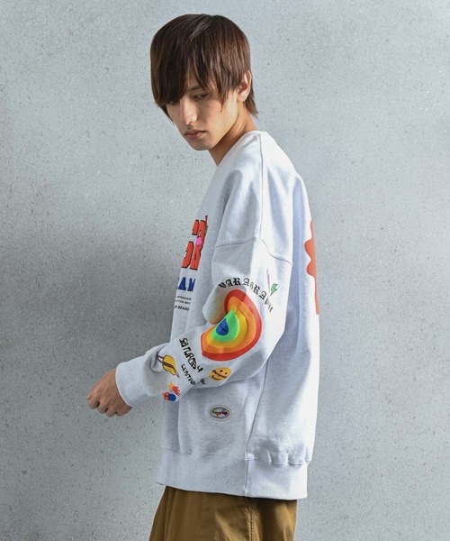 Paragraph（パラグラフ）の「Paragraph(パラグラフ) スマイルロゴ スウェット（スウェット・メンズ・ライトグレー/パープル/オレンジ/ブルー/グリーン/チャコール/ベージュ・ONE SIZE）」の17枚目の写真