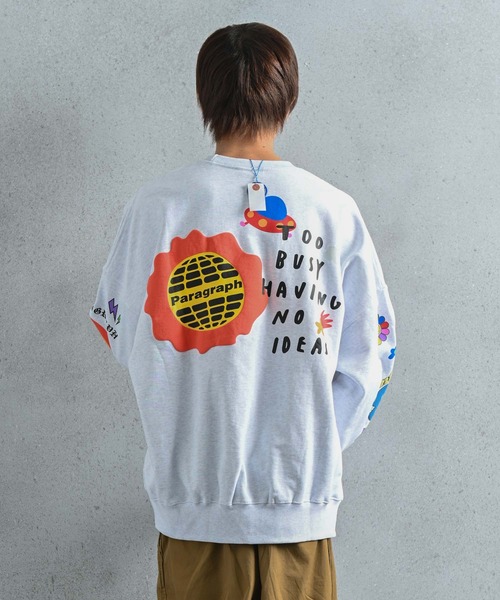 Paragraph（パラグラフ）の「Paragraph(パラグラフ) スマイルロゴ スウェット（スウェット・メンズ・ライトグレー/パープル/オレンジ/ブルー/グリーン/チャコール/ベージュ・ONE SIZE）」の18枚目の写真
