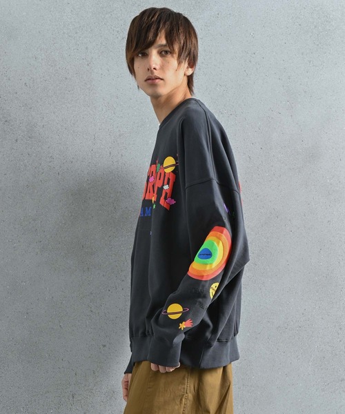 Paragraph（パラグラフ）の「Paragraph(パラグラフ) スマイルロゴ スウェット（スウェット・メンズ・ライトグレー/パープル/オレンジ/ブルー/グリーン/チャコール/ベージュ・ONE SIZE）」の21枚目の写真