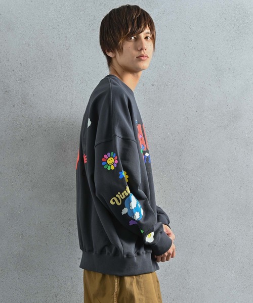 Paragraph（パラグラフ）の「Paragraph(パラグラフ) スマイルロゴ スウェット（スウェット・メンズ・ライトグレー/パープル/オレンジ/ブルー/グリーン/チャコール/ベージュ・ONE SIZE）」の22枚目の写真