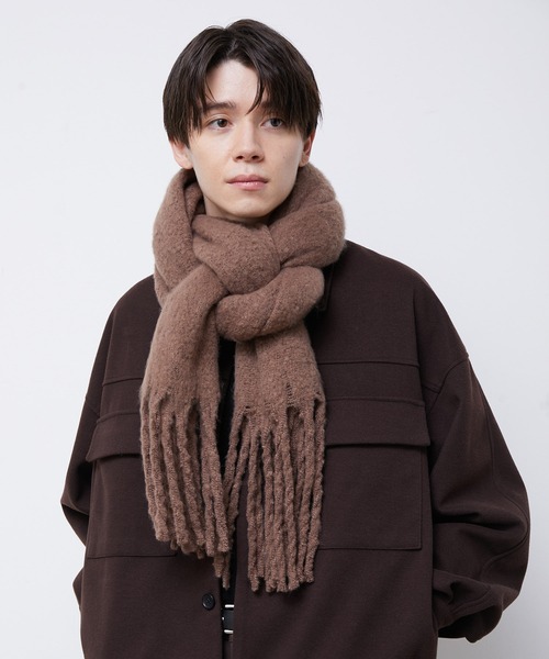 JUNRED（ジュンレッド）の「ボリュームカラーマフラー（マフラー・メンズ・チャコールグレー/ライトグレー/ブラック/キナリ/ブラウン系その他2/ブルー系その他4・FREE）」の5枚目の写真