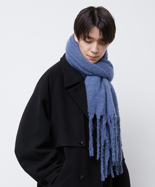 JUNRED（ジュンレッド）の「ボリュームカラーマフラー（マフラー・メンズ・チャコールグレー/ライトグレー/ブラック/キナリ/ブラウン系その他2/ブルー系その他4・FREE）」の6枚目の写真