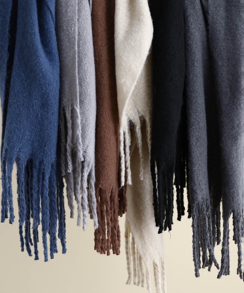 JUNRED（ジュンレッド）の「ボリュームカラーマフラー（マフラー・メンズ・チャコールグレー/ライトグレー/ブラック/キナリ/ブラウン系その他2/ブルー系その他4・FREE）」の19枚目の写真