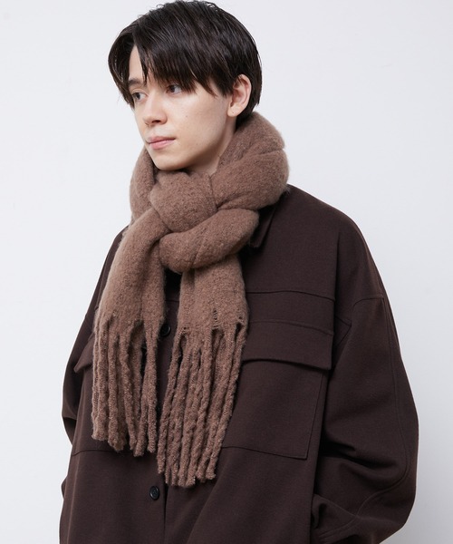 JUNRED（ジュンレッド）の「ボリュームカラーマフラー（マフラー・メンズ・チャコールグレー/ライトグレー/ブラック/キナリ/ブラウン系その他2/ブルー系その他4・FREE）」の7枚目の写真