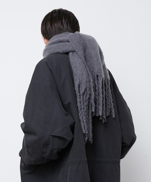 JUNRED（ジュンレッド）の「ボリュームカラーマフラー（マフラー・メンズ・チャコールグレー/ライトグレー/ブラック/キナリ/ブラウン系その他2/ブルー系その他4・FREE）」の12枚目の写真