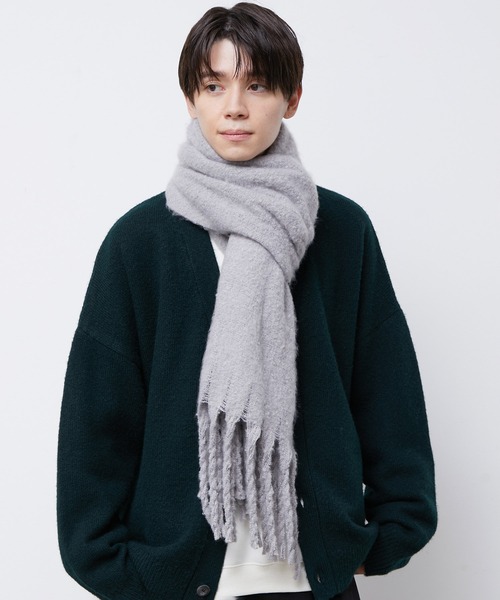 JUNRED（ジュンレッド）の「ボリュームカラーマフラー（マフラー・メンズ・チャコールグレー/ライトグレー/ブラック/キナリ/ブラウン系その他2/ブルー系その他4・FREE）」の9枚目の写真