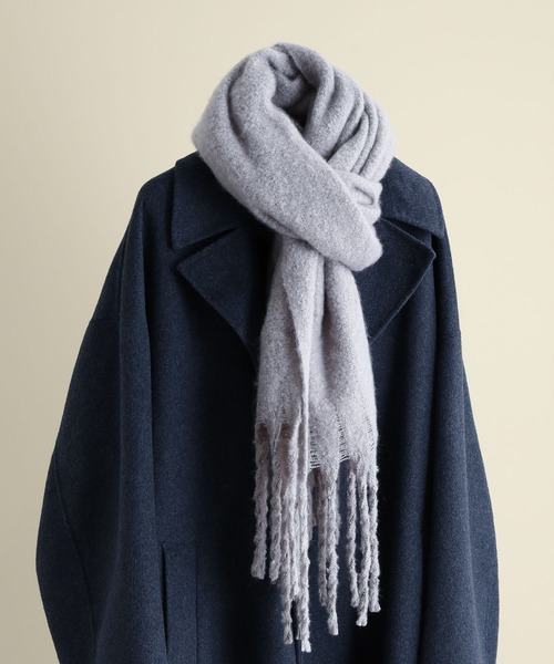 JUNRED（ジュンレッド）の「ボリュームカラーマフラー（マフラー・メンズ・チャコールグレー/ライトグレー/ブラック/キナリ/ブラウン系その他2/ブルー系その他4・FREE）」の13枚目の写真